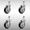Service Caster 5 Inch SS Black Polyurethane Wheel Swivel 12mm Threaded Stem Caster Set SCC SCC-SSTS20S514-PPUB-BLK-M1215-4 - alternate 1